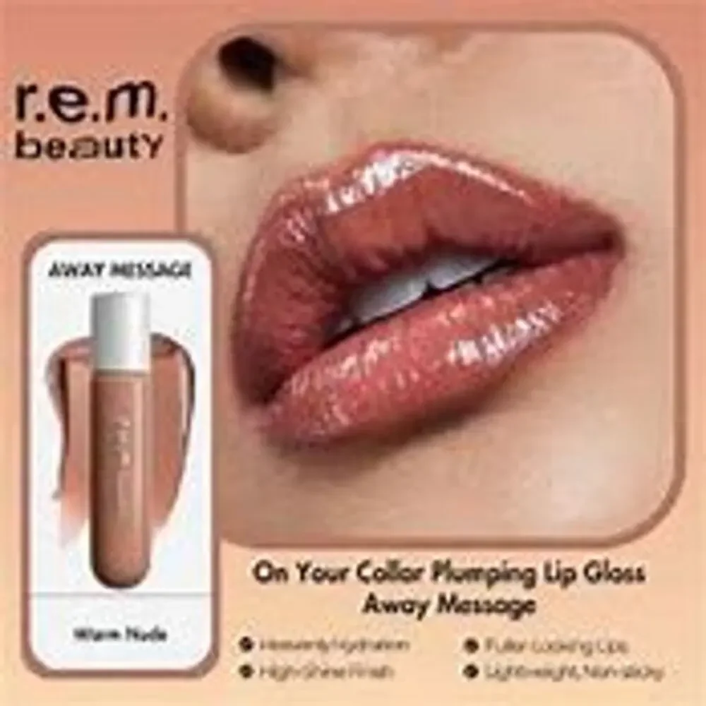 REM Beauty On Your Collar Plumping Lip Gloss Away Message  0.28 fl oz NIB